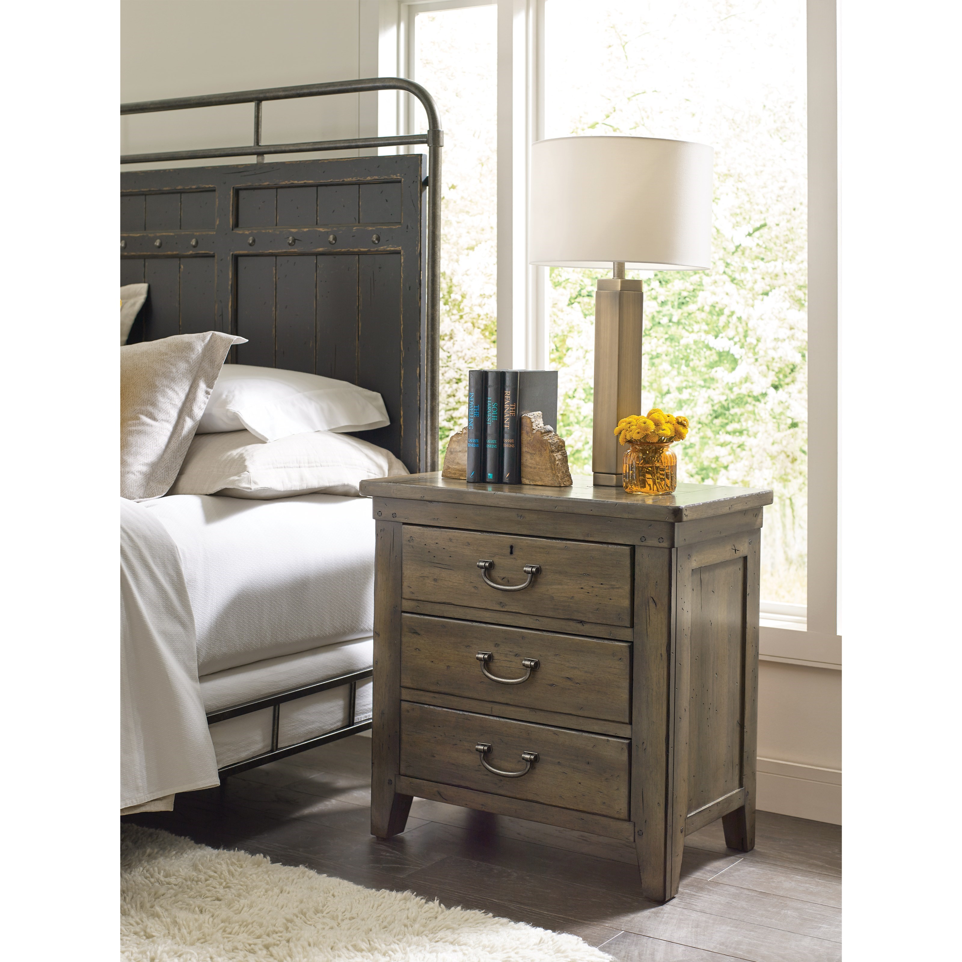 Kincaid Furniture Mill House Beale Solid Wood 3Drawer Nightstand with